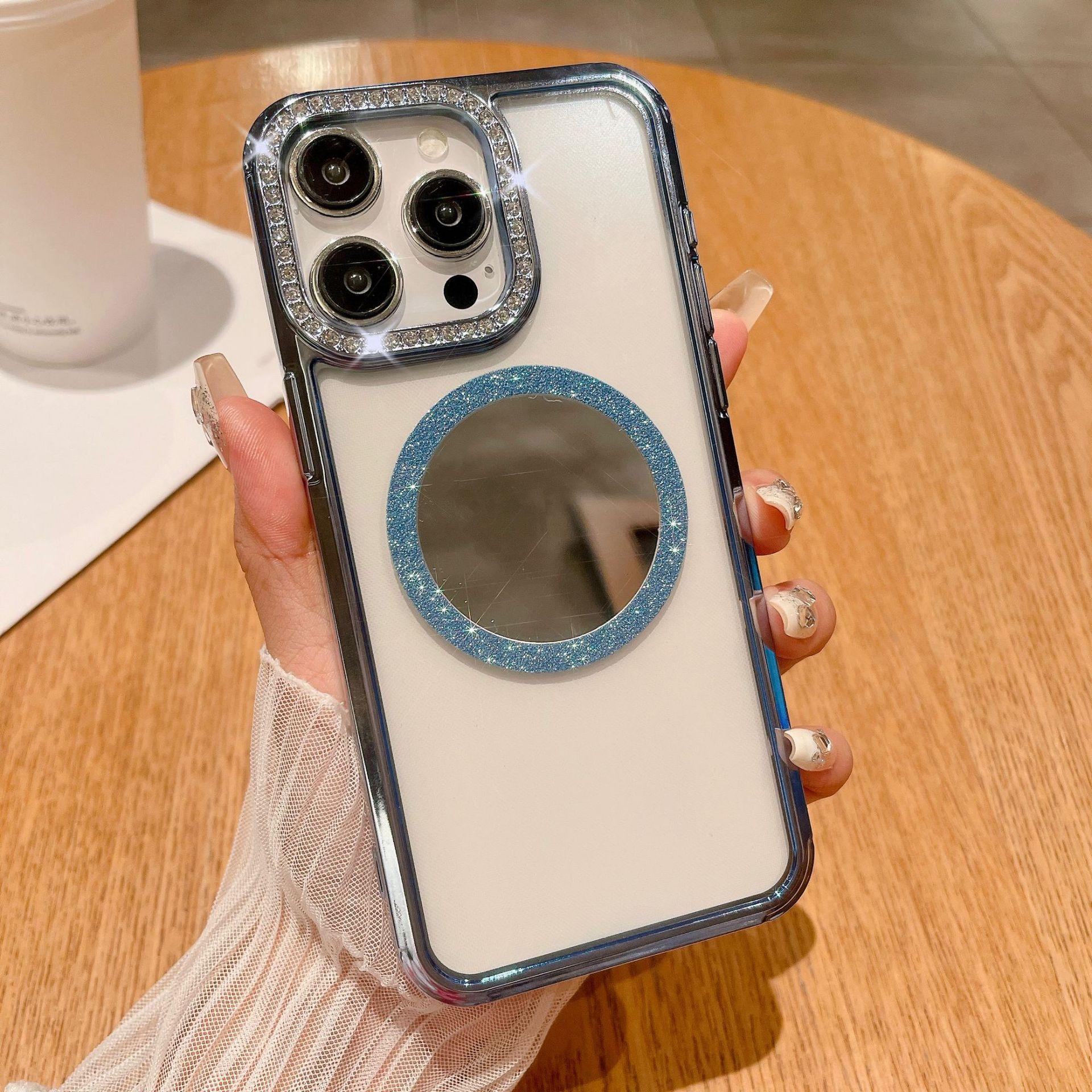 

Роскошный Водяной Бриллиант Подходит для Чехлов для Телефона IPhone15, Apple 14Promax Зеркальный Магнитное Притяжение 13 Градиентный Блестящий Жесткий Чехол Apple 11Promax