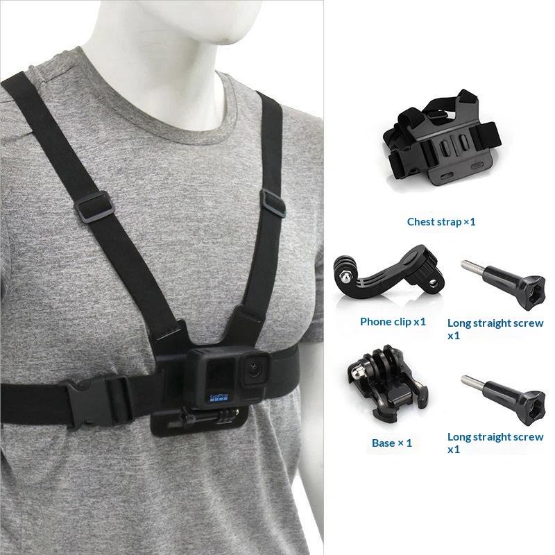 Action Camera Accessories Kit Adjustable Chest Strap Mount for Phone   Osmo Action Camping Travel Vlog Recording