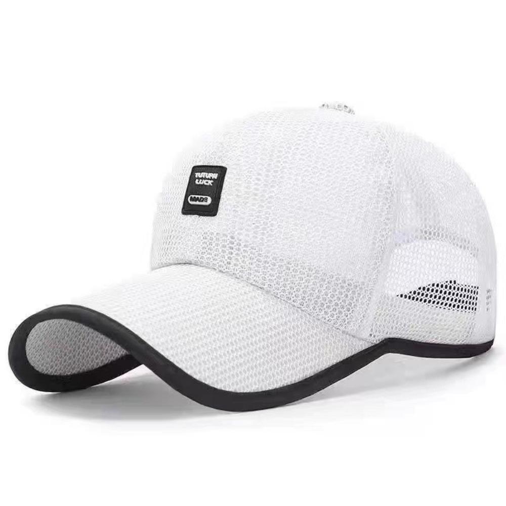 Fashion Breathable Baseball Cap Snapback Closure Unisex Baseball Hat Mesh Cap Summer белый
