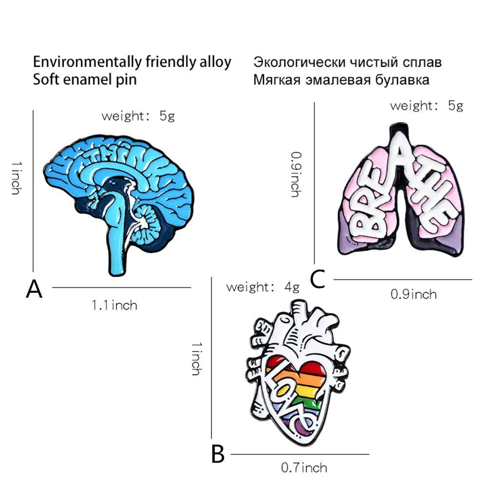 Dripping Oil Cartoon Bag Accessories Clothes Lapel Pin Brain Lung Brooch Enamel Pins Anatomy Heart