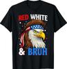 Patriotic Red White & Bruh America Eagle Mullet 4th Of July T-Shirt