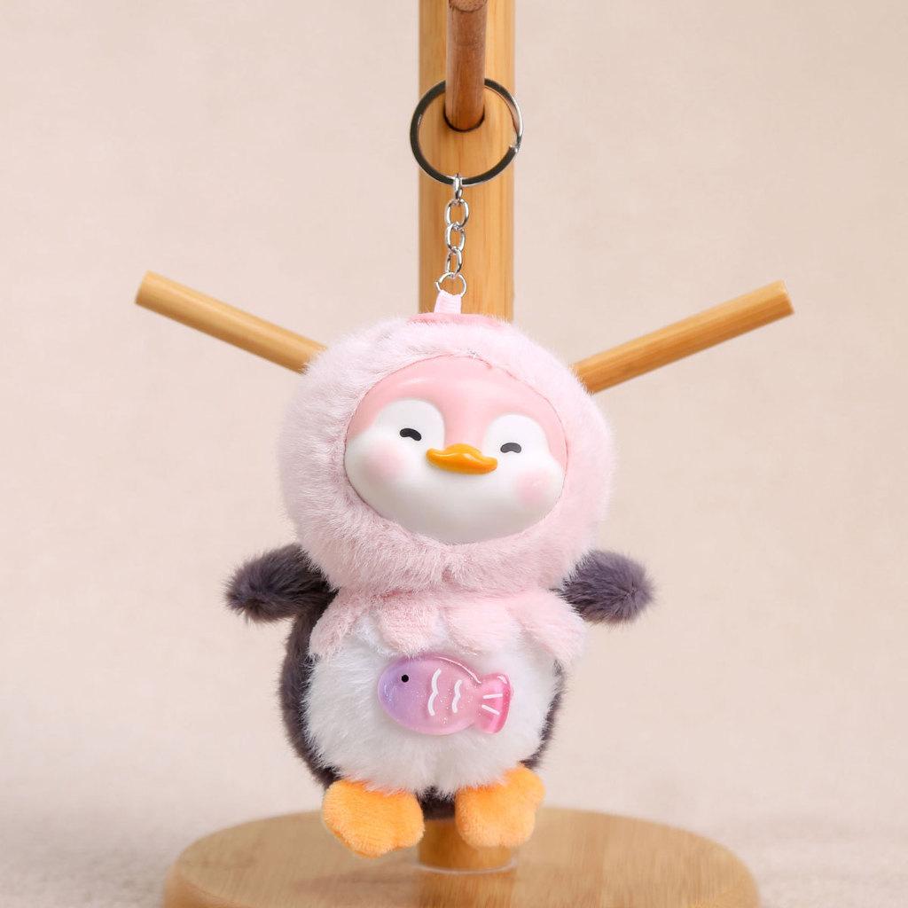 Penguin Plush Keychain With Soft Short Plush Fabric For Girls Bags And Accessories
