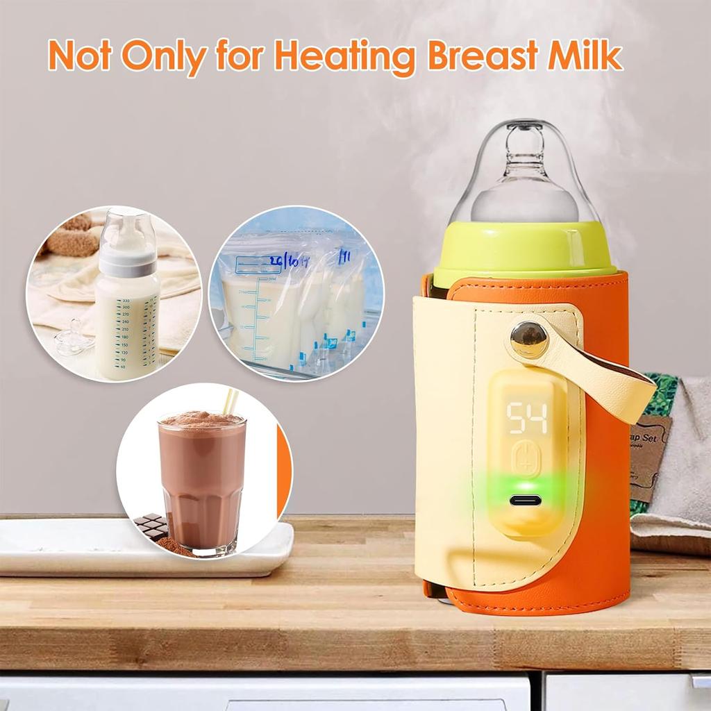 Portable Bottle Warmer,Baby Bottle Insulation Cover Bottle Warmer with 18W Quick Charge and LED Display,Adjustable Temperature Control, Handhold Milk
