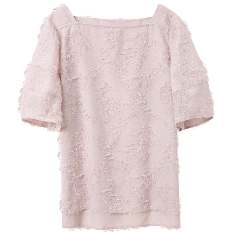 

Sancai Square Neck Cut-Out Lantern Sleeve Blouse S