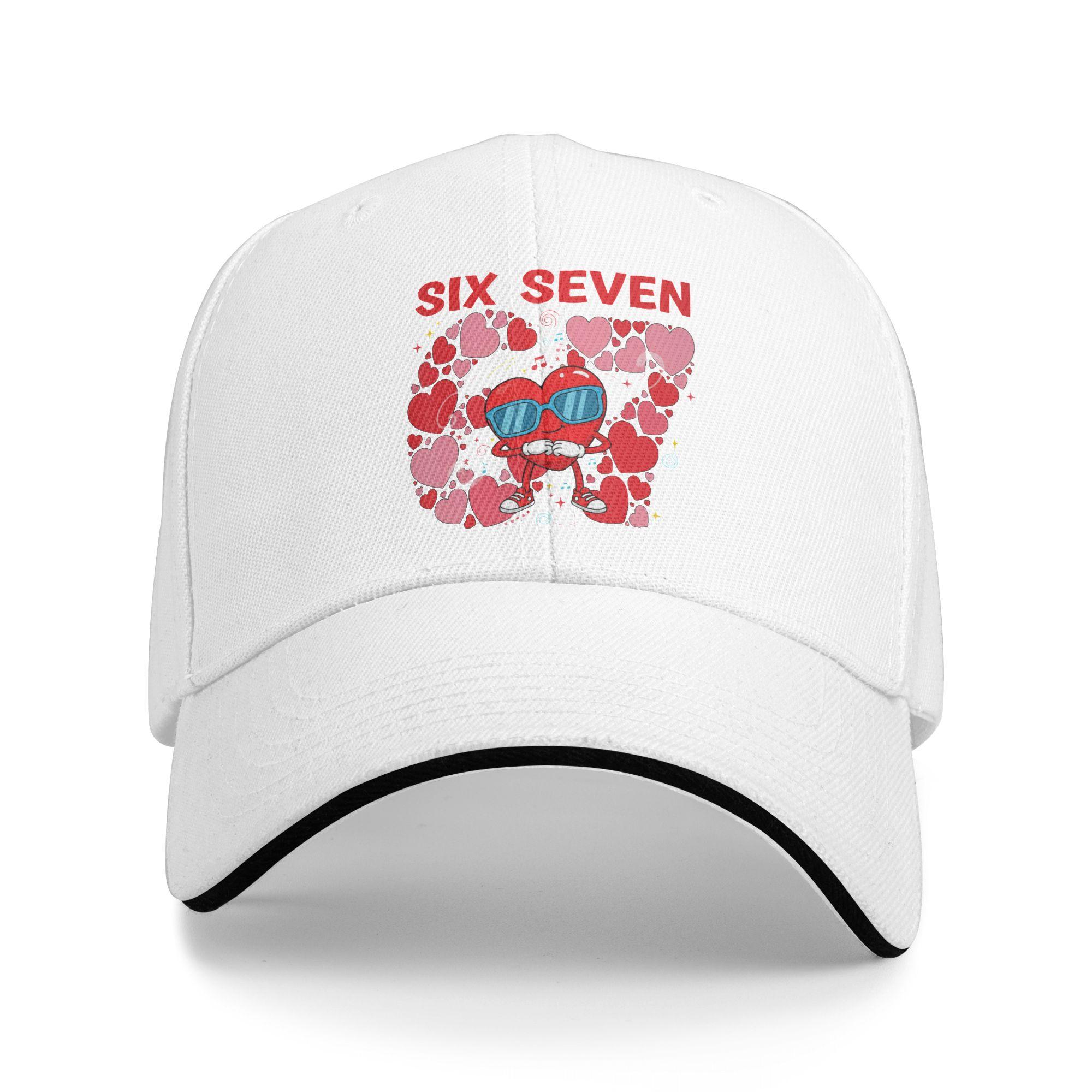 

Six Seven 67 Meme Cool Valentine s Baseball Cap y2k Cute Trucker Hat Summer Couple Women Kpop Rock Baseball Caps One Size белый
