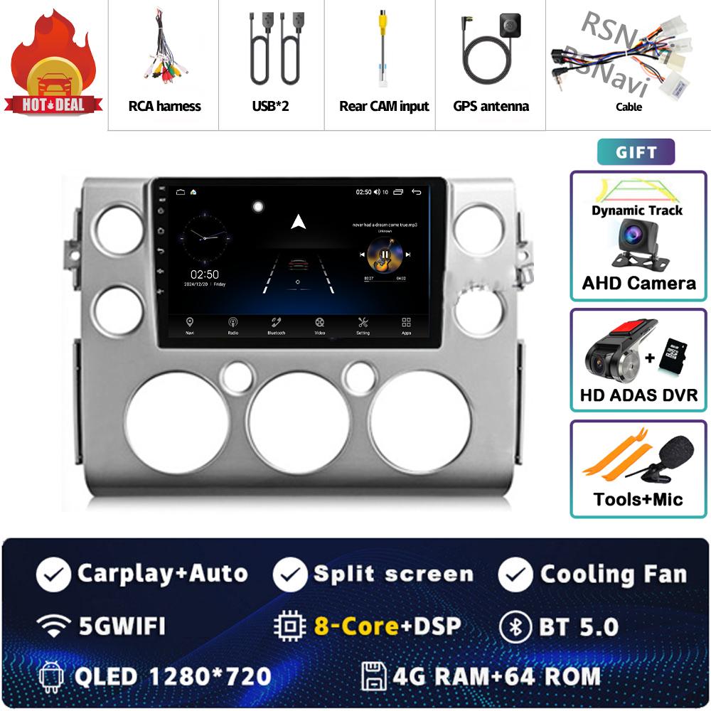 Android 14 Carplay Auto For Toyota FJ Cruiser J15 2006 - 2020 Car Radio 4G WIFI Player Multimedia srereo Navigation Video GPS BT