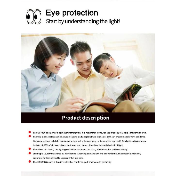 UNI-T UT383S Light Meter Luxmeter Digital 200,000 LUX Luminance Lux Fc Test Max Min Illuminometers Professional Photometer