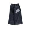 Blugi din Denim cu Imprimeu Grafic Hip Hop, Croială Largă, pentru Bărbați, Stil Y2K Harajuku, Pantaloni cu Picior Drept