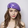 Women's Hat Fall and Winter New Wool Beret Stereoembroider Flower Bud Heattech Cold-proof Eleganceelegant Hat