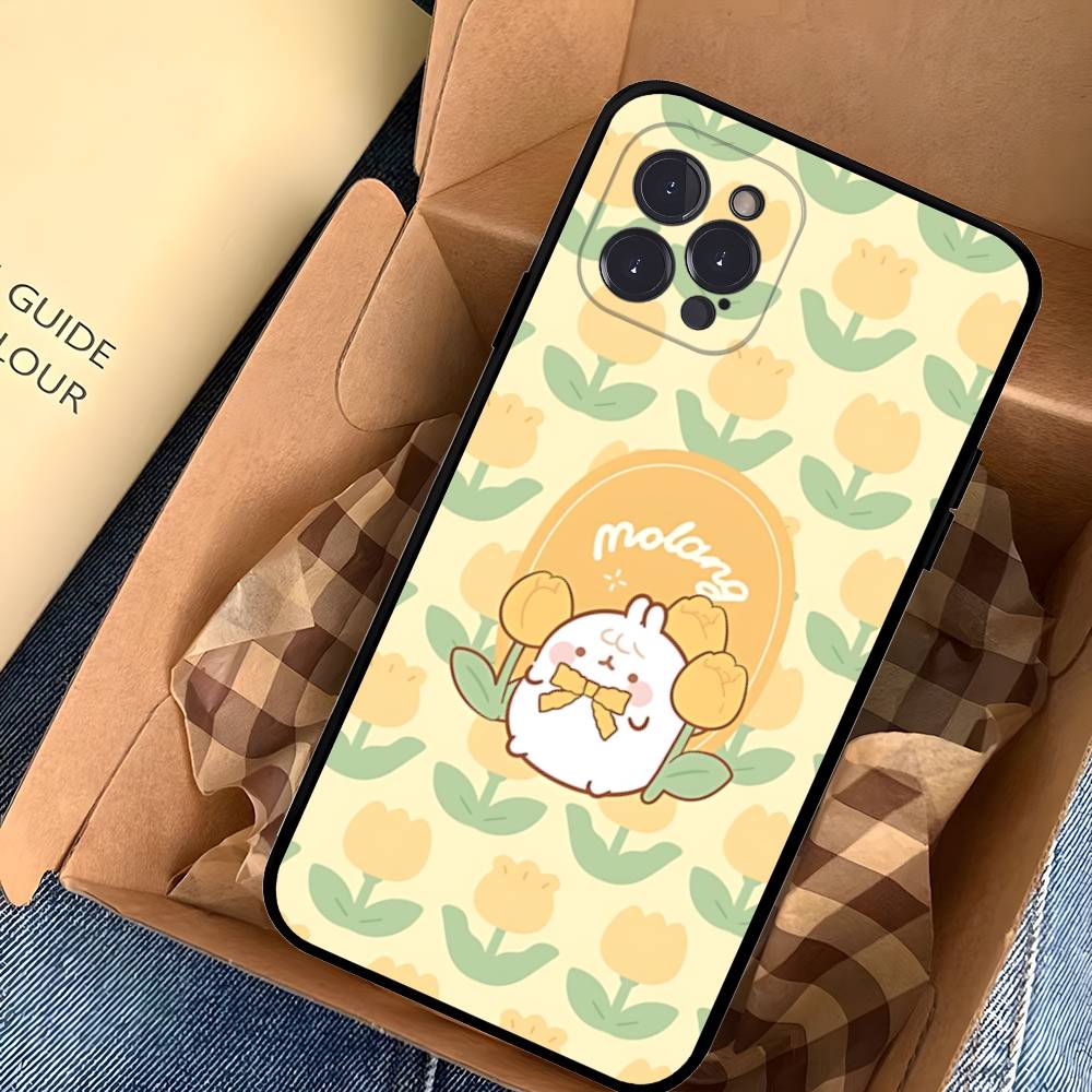 Kawaii Cute Rabbit M-MolangS Anime Phone Case For IPhone 14 Plus 13 Mini 11 16 15 17 Pro Max Protection Shockproof
