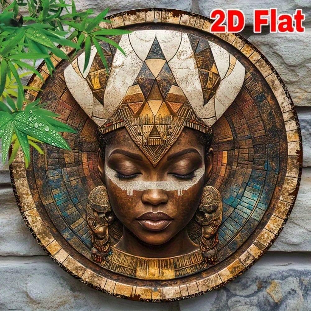Round Metal Painting for Cafe Kitchen Living Room Hallway