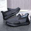 39-45 Winter Men Soft Cotton Anti Slip Plush Warm Casual Shoes Middle-Aged Elderly People Father Grandpa Flat Soled Canvas Shoe