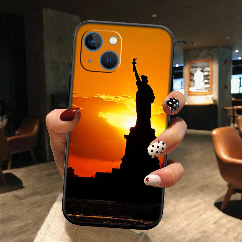 IK66 Statue of Liberty Phone Case for Samsung Galaxy S20 S21 S22 Ultra FE + Plus A21S A22 A24 A25 A26 A30 A30S A31