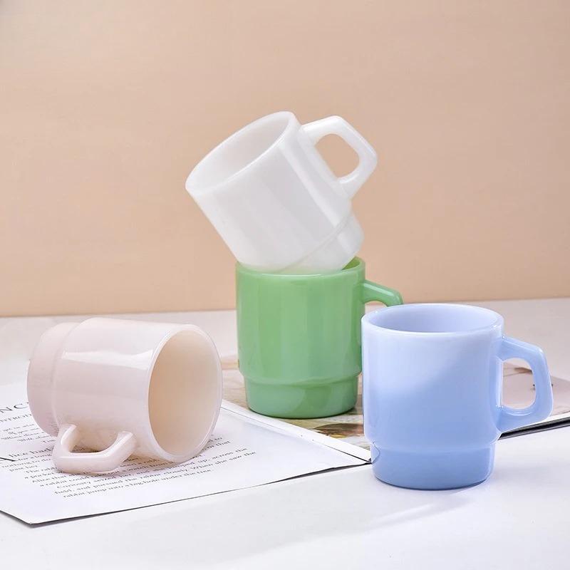 Korean Style Glass Coffee Travel Mug Milk Tea Water Cup Espresso Cups Personalized Milk Jade Mugs Mate Gifts Tableware
