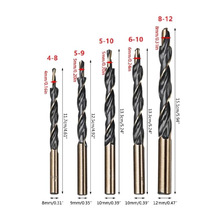 Step Drill Bit High Speed Steel Drill Bits for Sheet Metal Hole Drilling Cutting