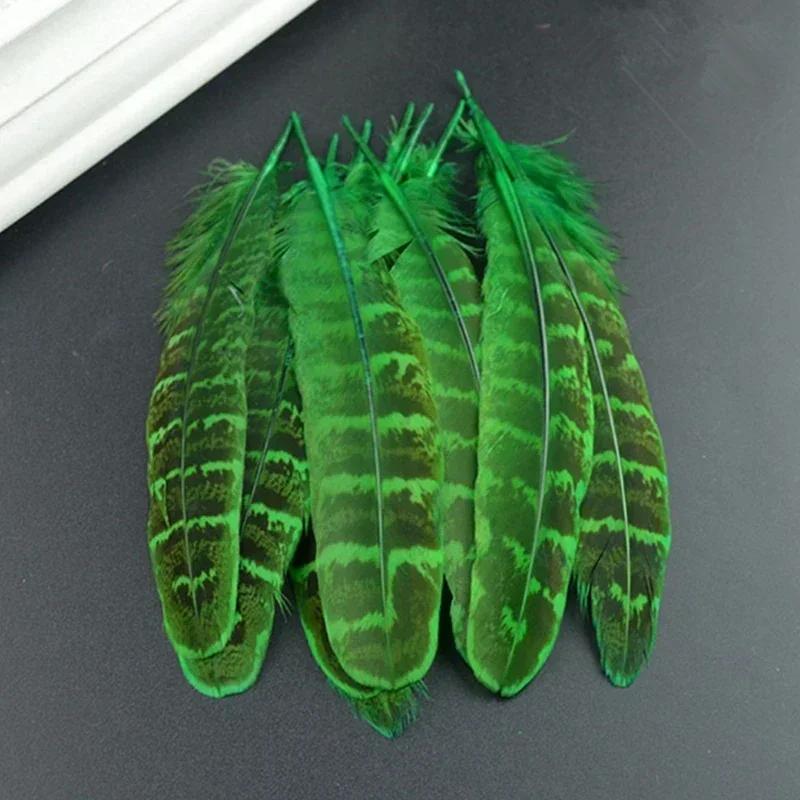 

Natural Female Pheasant Feathers for Carfts Chicken Handicraft Accessories Decoration Plumas Feather Decor Carnaval 20 Pieces зелёный