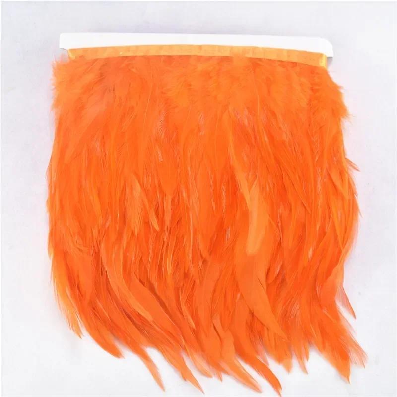 FeatherColored Pheasant Feathers On Tape Trim Fringe White Black Rooster Chicken Feather Skirt Trims Clothes Ribbon Sewing Handicrafts
