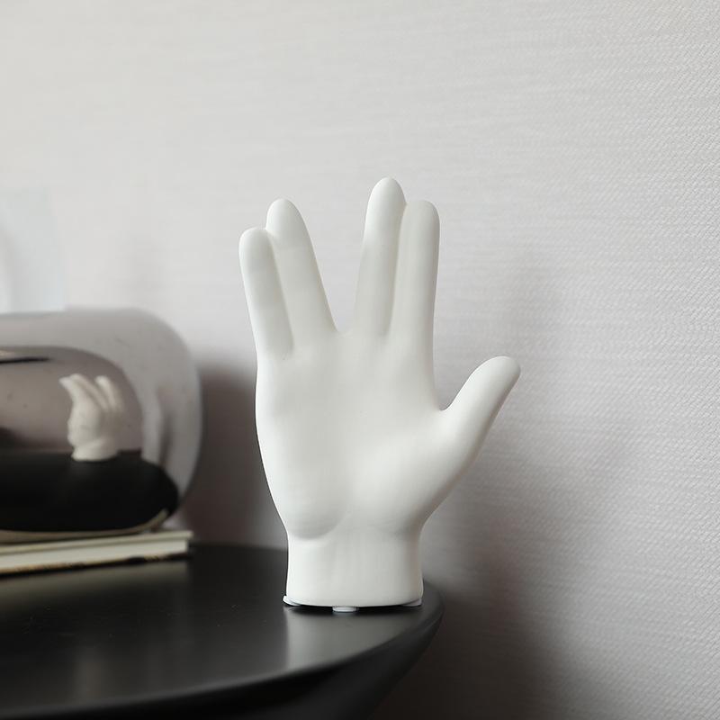 Creative Jewelry Rack Ring Storage Rack Finger Palm Ceramic Figurine Necklace Display Stand Desktop Bracelet Holder Ornament