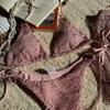 Women's 3 Piece New Glitter Mesh Bikini Set Sexy Halter Tie Triangle Swimsuit Sheer Mesh Mini Skirt Cover Up Summer Beach Swimwear