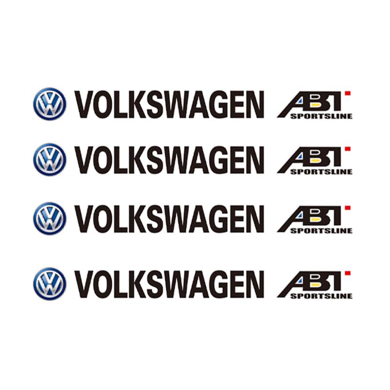 RUNTB1 4Pcs Car Body Decal Stickers Styling Emblem Accessories For VW GTI Polo Golf Passat Tiguan Arteon Touareg Taigo Caddy Jetta b10