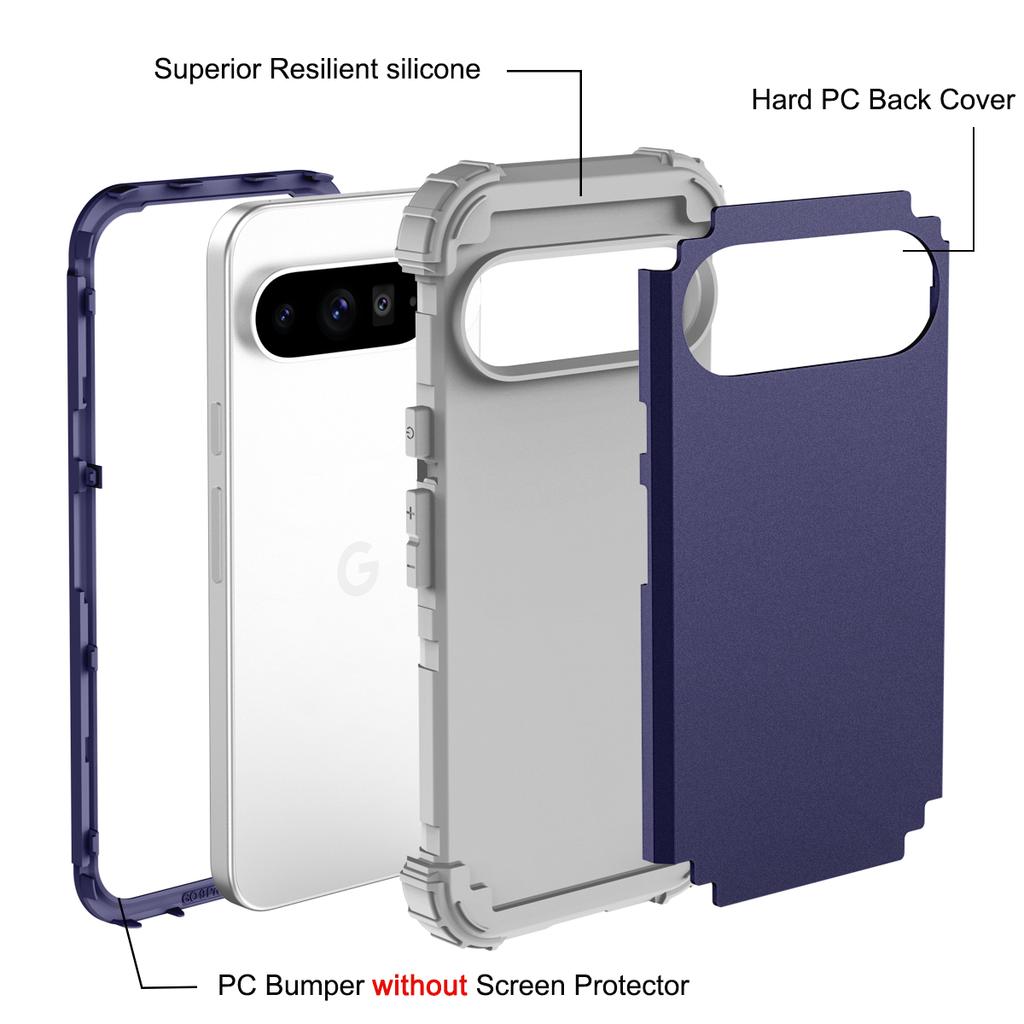 L-Style For Google Pixel 9 Pro XL Case Shockproof PC + TPU Phone Back Cover