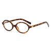 2pcs Women Oval Retro Glasses Y2K Leopard Small Frame GlasseVintage Female Girls Eyewear Decorative Eyeglasses