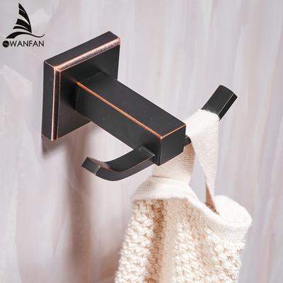 Bademantelhaken im modernen Stil, Kupfer, schwarz, Badezimmerbehänge, schwarzer Handtuchhalter, Kleiderhaken, Heimdekoration, Badezimmer-Hardware WF-92501R