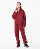 Mozmoz Solid Embroidered Oversized Zip-Up Windbreaker Burgundy
