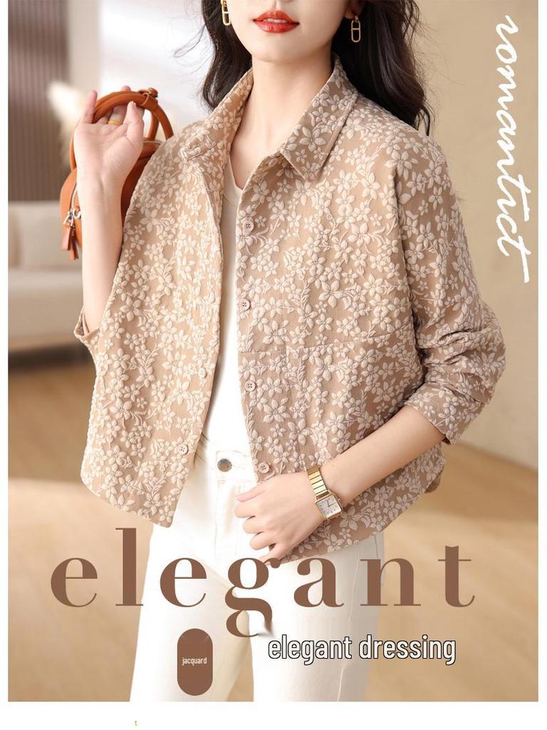 Women's Petite Casual Short Jacket - 2024 Spring/Autumn Fashion for Middle-Aged