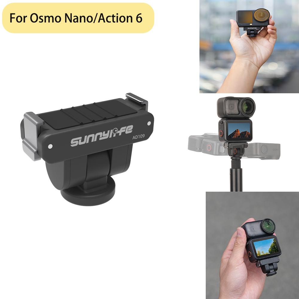 Dual-Direction Magnetic Mount W1/4 Screw Adapter For DJI OSMO NANO/Action 6 Magnetic 180° Adjustable Bracket Camera Accessories