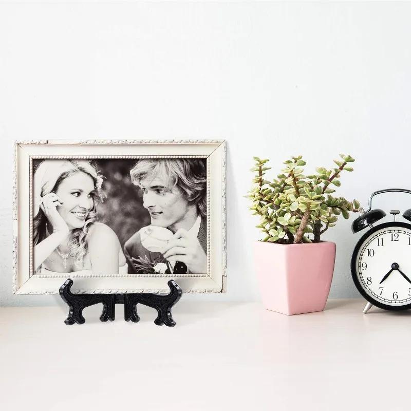 20x Portable Dish Display Stand Foldable Plastic Display Stand Photo Frame Stand Plate Saucer Pottery Display Home Storage Rack