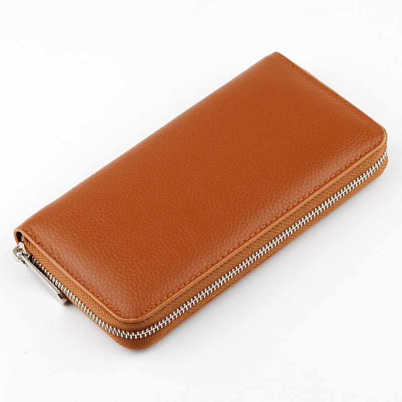 Handbag Cowhide Business Leather Women's Long Wallet Men's Cowhide Long Clutch Wallet Oil Wax