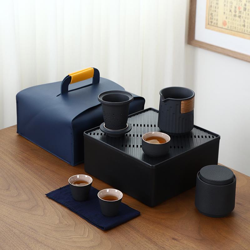 Travel Tea Set Car Outdoor Portable Ceramic Kuaike Cup Tea Can Complete Set Company Business Gifts
