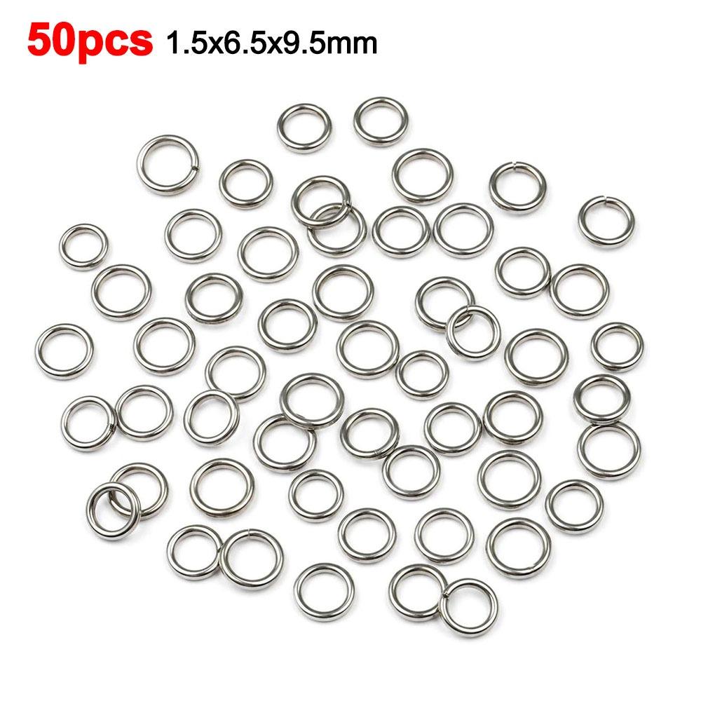 50pcs Solid Ring Fishing Split Rings 50pcs Pack Jig Rings Assist Hook Rings  Freshwater Fishing