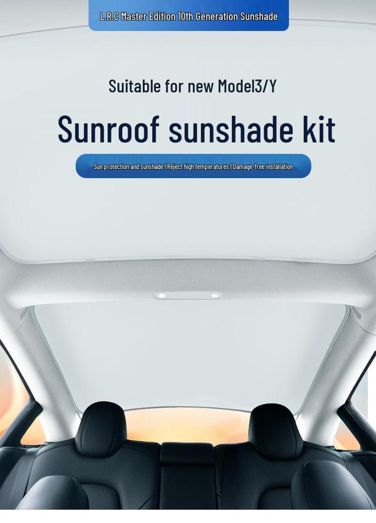 Tesla Model 3 & Model Y Facelift Panoramic Sunroof Sunshade Visor Top Film.