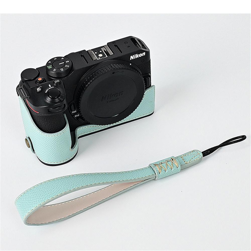 Z50 Handabdruck PU Leder Kamera Halbkörpergehäuse für Nikon Z50 Z30 Batterieöffnung Bodenabdeckung mit Handschlaufe