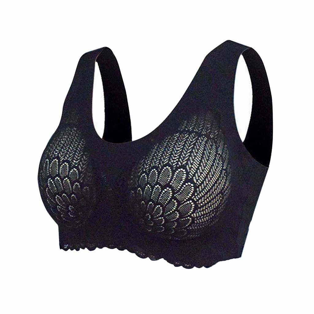 Women's Comfort Bra Without Underwire Sports Bra Padded Lace Bra Soft Seamless Stretch Bustier Classic Top