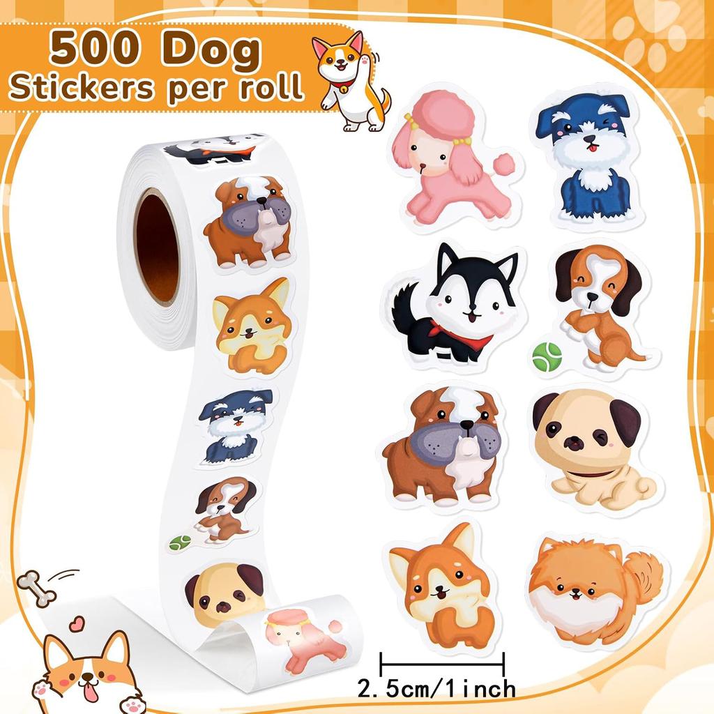 500Pcs Roll Pet Dog Reward Sticker Fun Motivationsticker For School Teacher Student Stationery Stickers Kids