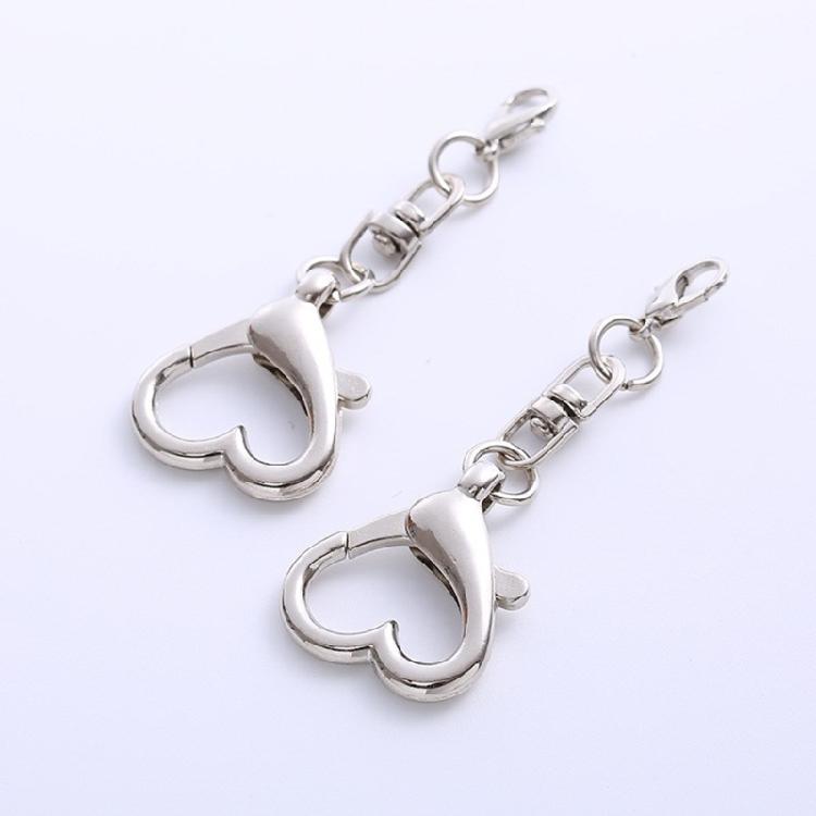 Portable Heart Keychain Pendant Spring Buckle Clasps for for Craft Enthusiasts