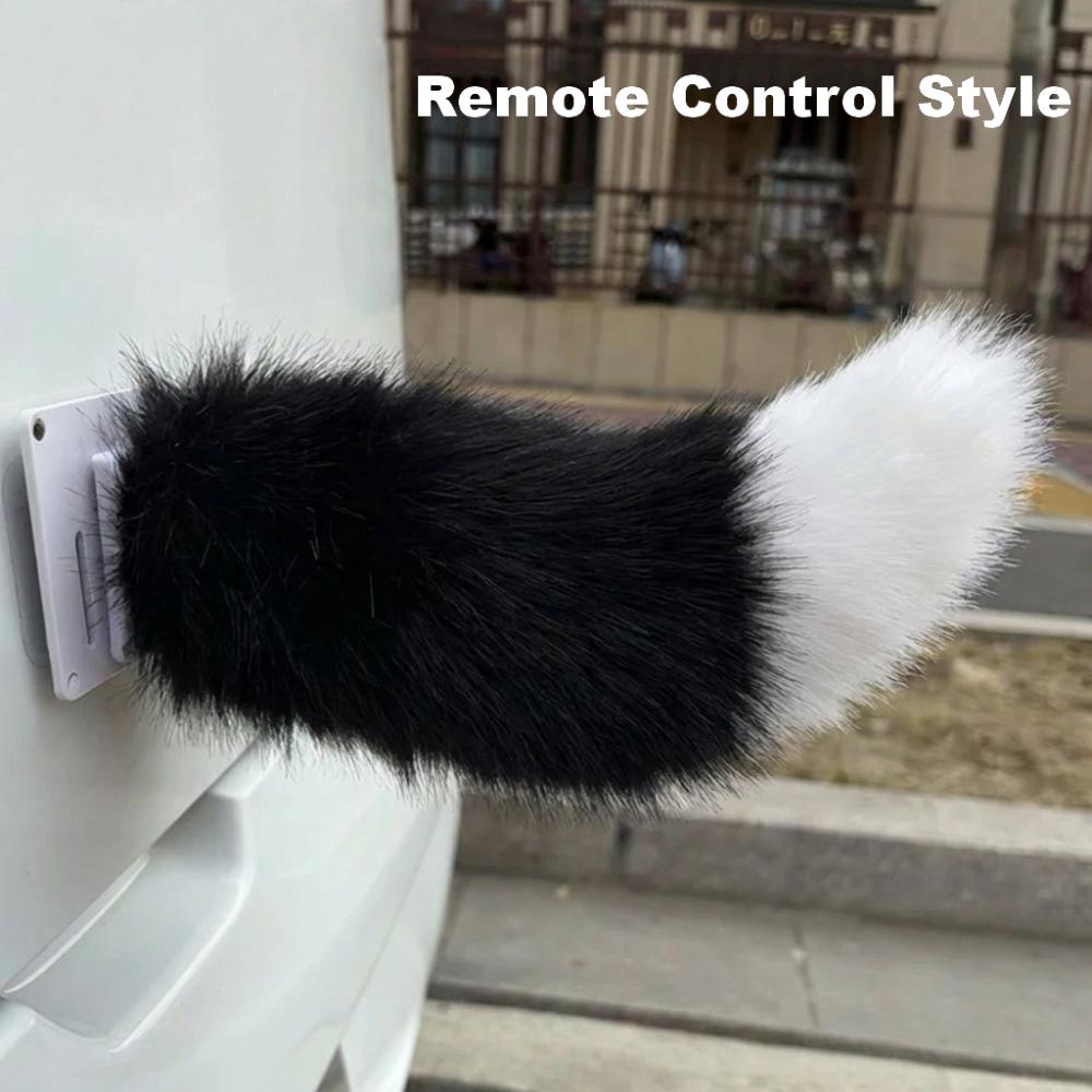 High Quality Fluffy Remote Control Electric Bicycle Tail Rechargeable Versatile Car Wagging Moving Tail Realistic Self-adhesive