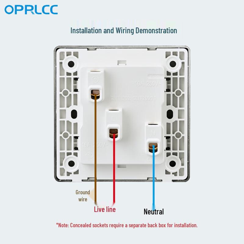 OPRLCC Type 86 Concealed Six-Hole Wall Socket