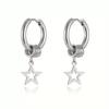 Punk Hip Hop Pentagram Pendant Earrings for Women Trendy Silver Color Star Geometric Circular Drop Earrings Jewelry Accessories