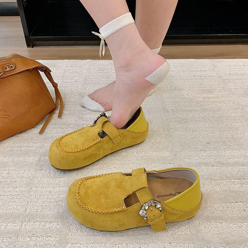 2025 Spring Autumn Women s Lightweight Non-slip Rhinestone Loafers - Trendy Ancient Style Casual Bean Shoes 39 3244₽