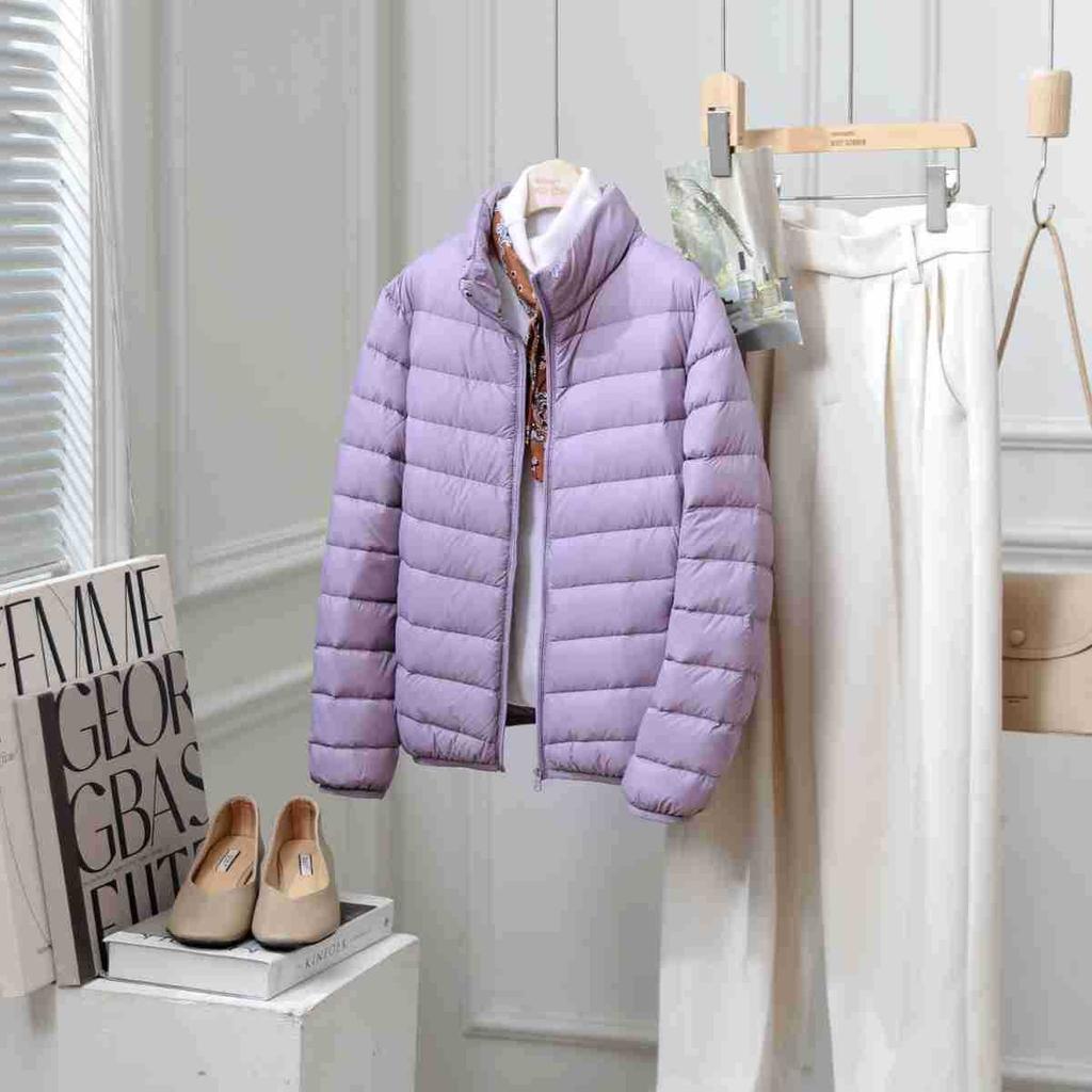 Women's light and thin stand-up collar down jacket autumn and winter new white duck down thin down jacket