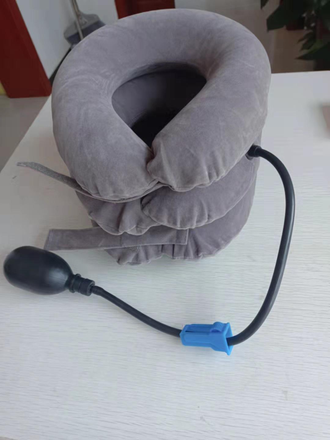 

Thickened PVC Cervical Traction Device: Portable Three-Layer Inflatable Neck Support. Velvet Standard світло-сірий колір