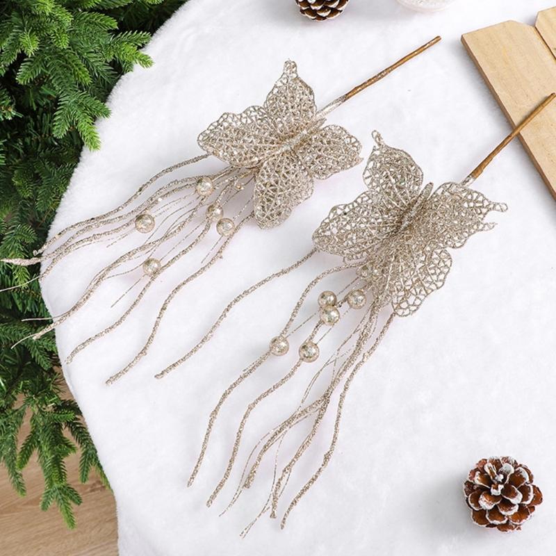 6Pcs Christmas Holly Berries Branch Holly Berries Stems Christmas Plant Decoration For Christmas Party Centerpieces