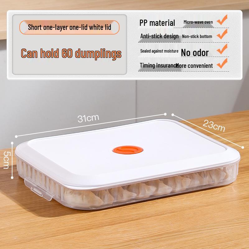 Dumpling & Wonton Freezer Storage Box for Fresh-Keeping and Quick-Freezing Noodles