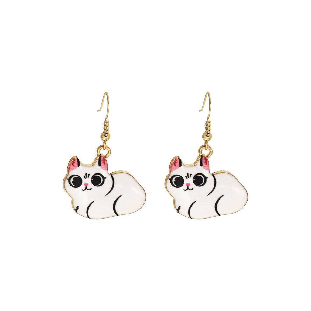 Cute Cartoon Kitten Earrings - Fun, Creative, and Fashionable Animal Drops In Japanese and Korean Styles for European and American Tastes.
