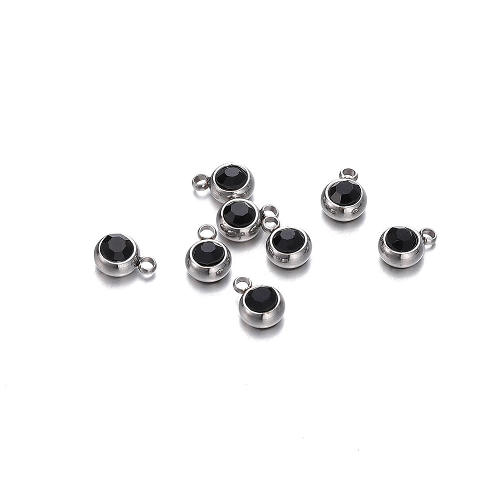 20 Stück 6mm Edelstahl Strassperlen Goldfarbe Kristall Anhänger für DIY Halskette Armband Charm Schmuckherstellung