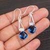 London Blue Topaz Gemstone 925 Sterling Silver Jewelry Handmade Earrings 1.90" EE-46-3